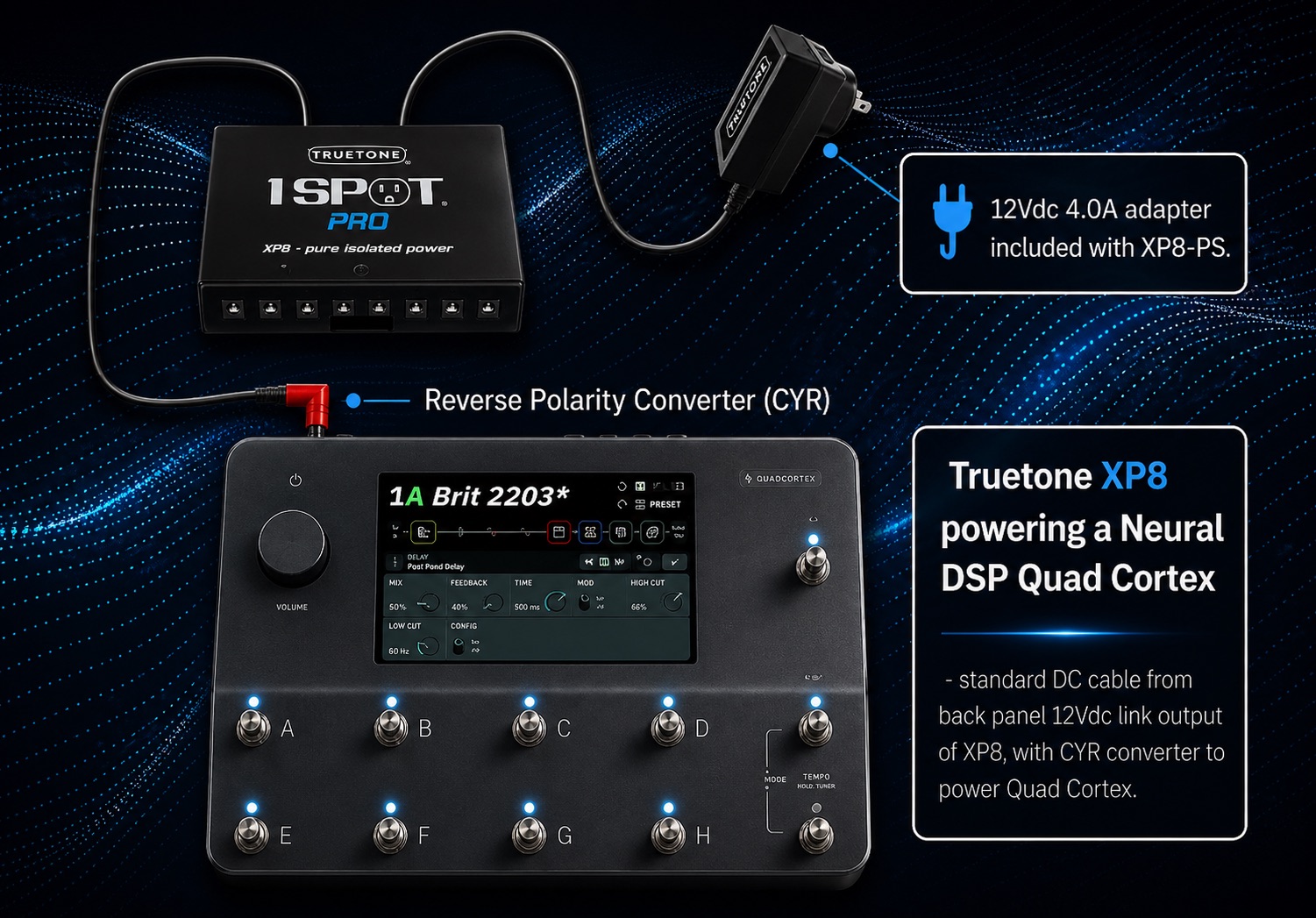 XP8-PS Powering Quad Cortex